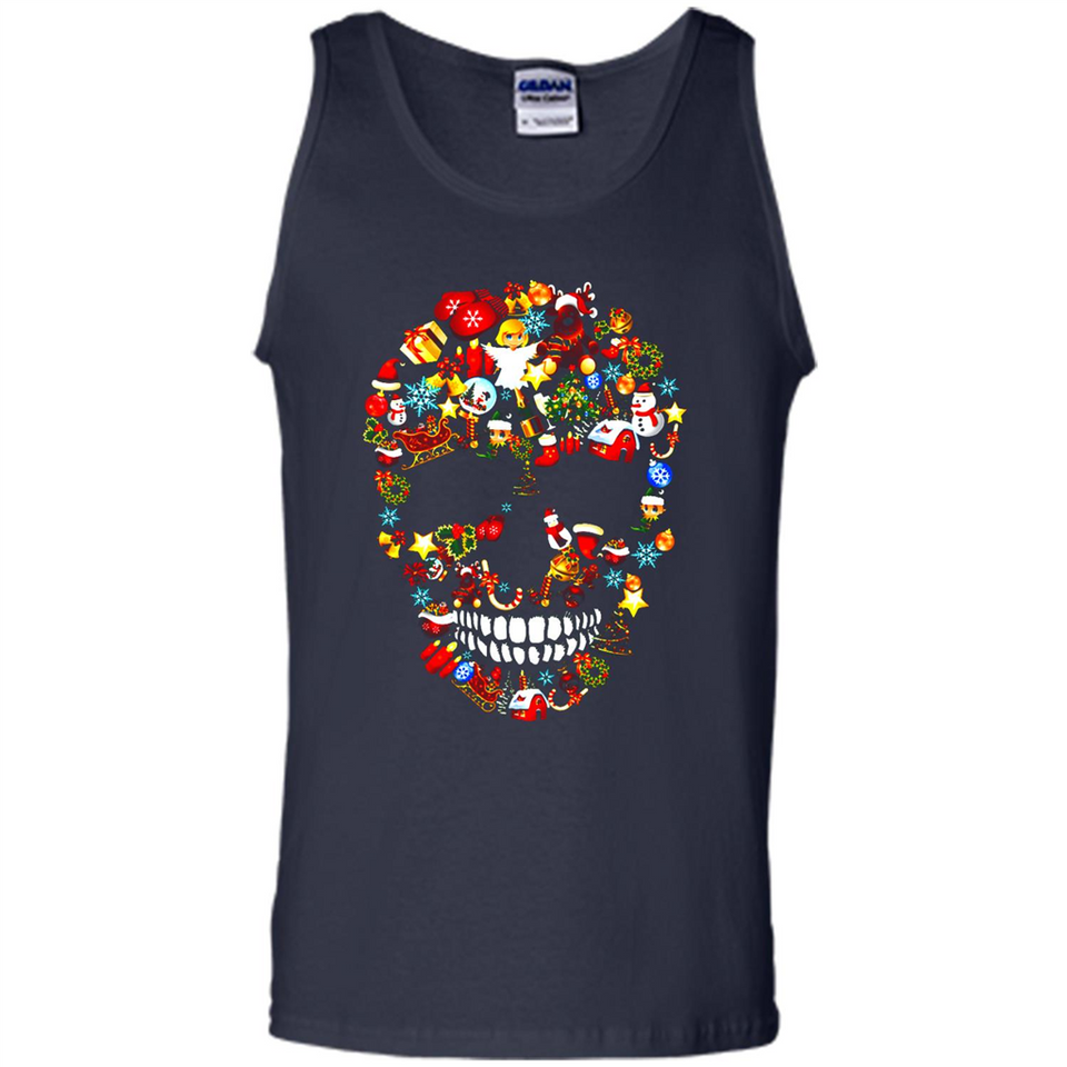 Skull Christmas Decorations Merry Xmas T-Shirt - Tank Top