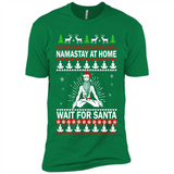 Namastay at home and wait for Santa Christmas - Premium Short Sleeve T-Shirt
