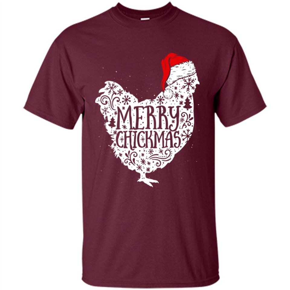 Chicken Christmas T Shirt Merry Chickmas Santa Claus Gifts - Shirt