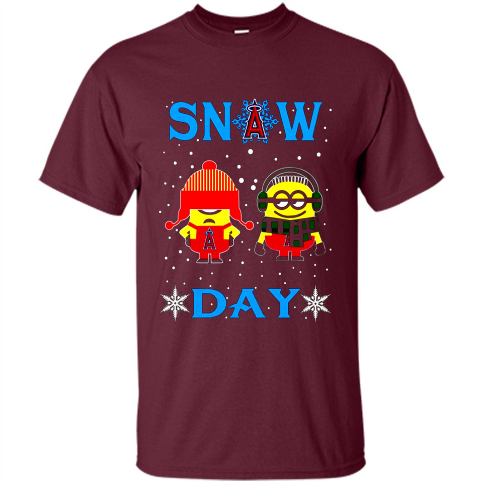 Snow Day Shirt For Los Angeles Angels Vs Minion Fans pingpong