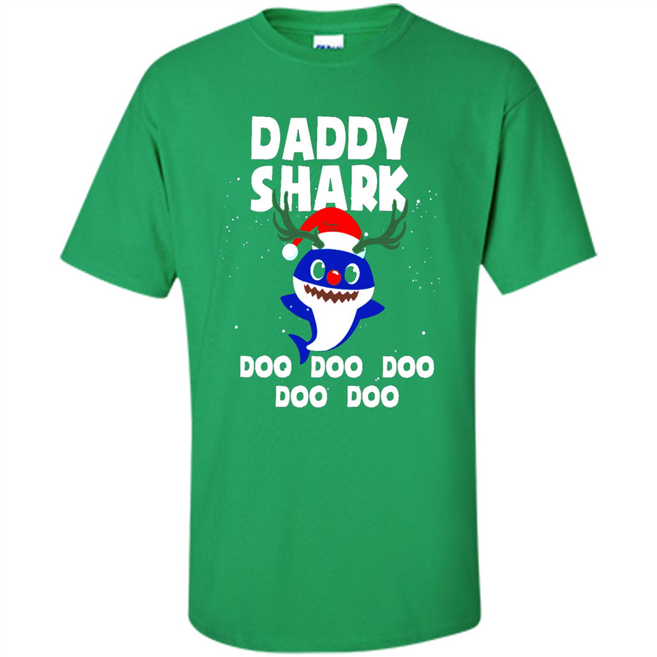 Daddy Shark Costume Reindeer Funny Christmas T-Shirt - Shirt