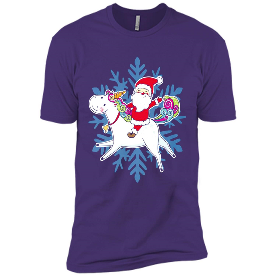 Unicorn And Santa Christmas 1 - Premium Short Sleeve T-Shirt