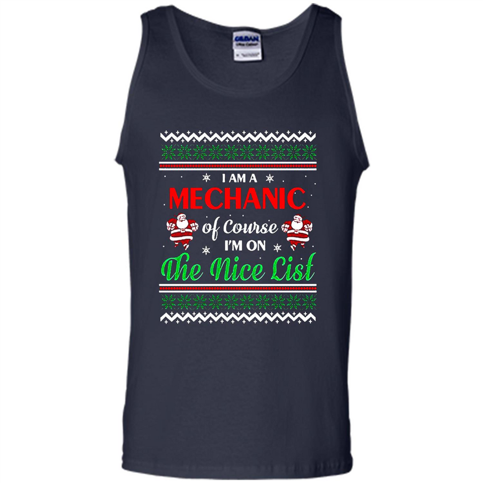 Funny Ugly Christmas T-Shirt Gift for Mechanic - Tank Top