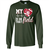 Alabama Crimson Football My Heart is on that Field - Long Sleeve T-Shirt