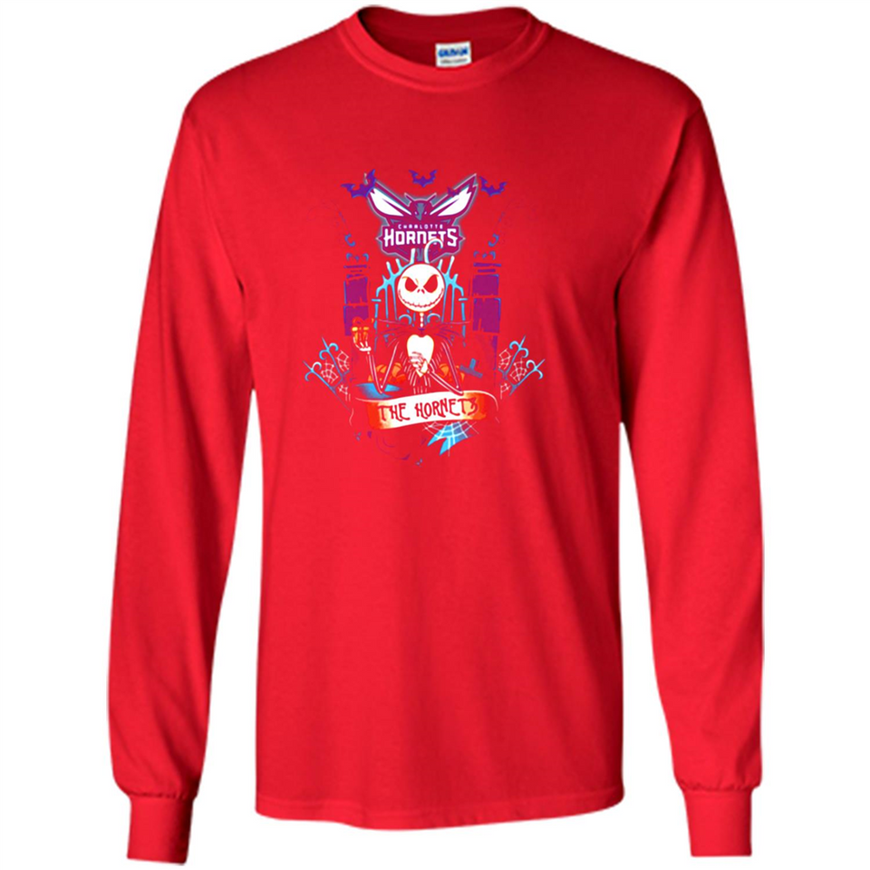 Charlotte Hornets Halloween The Nightmare Before Christmas - Long Sleeve T-Shirt