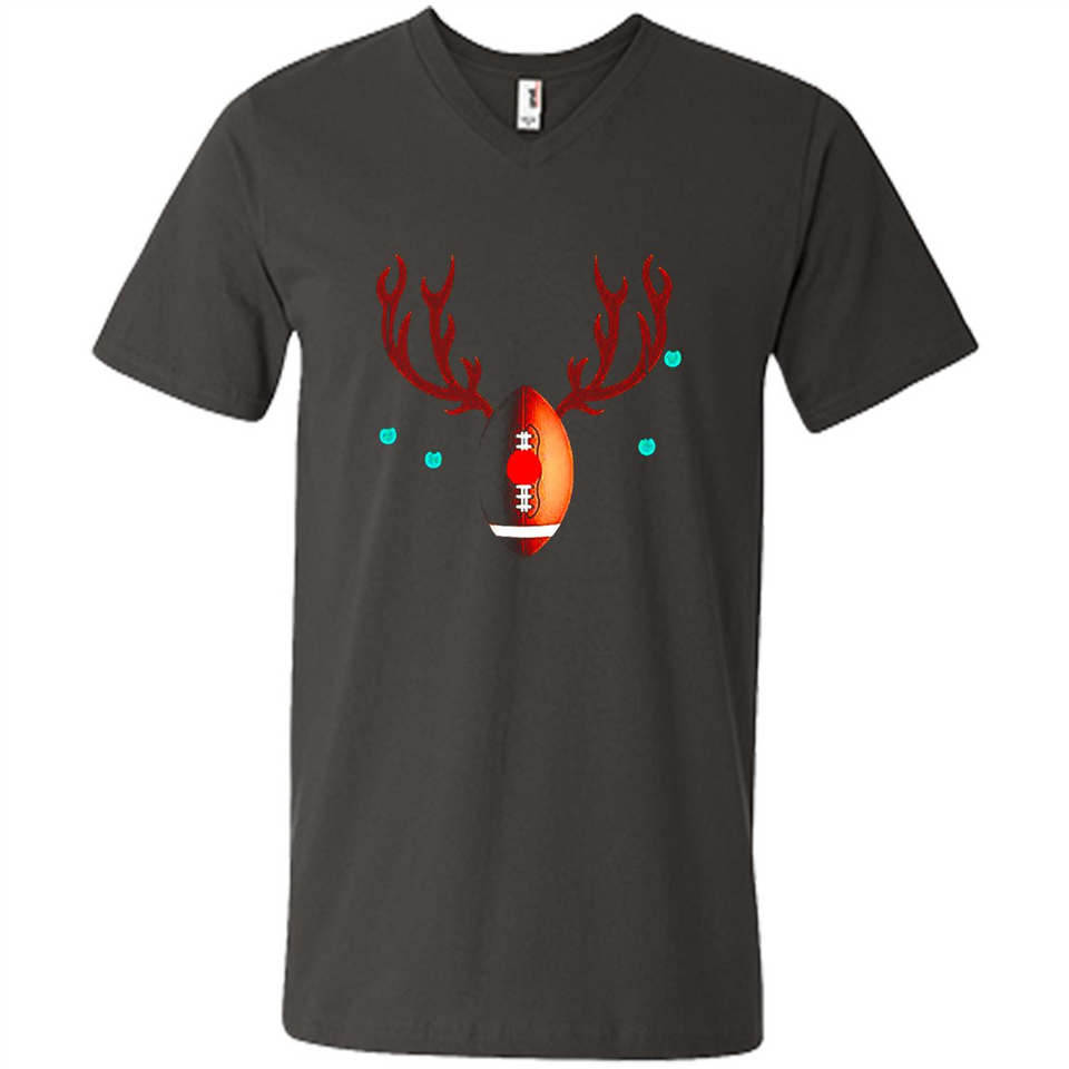 Football Christmas Shirt Reindeer Christmas Football Funny - Men's V-Neck