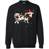 Christmas Lights Cow Wearing Santa Hat Funny Xmas Sweatshirt - Sweatshirt