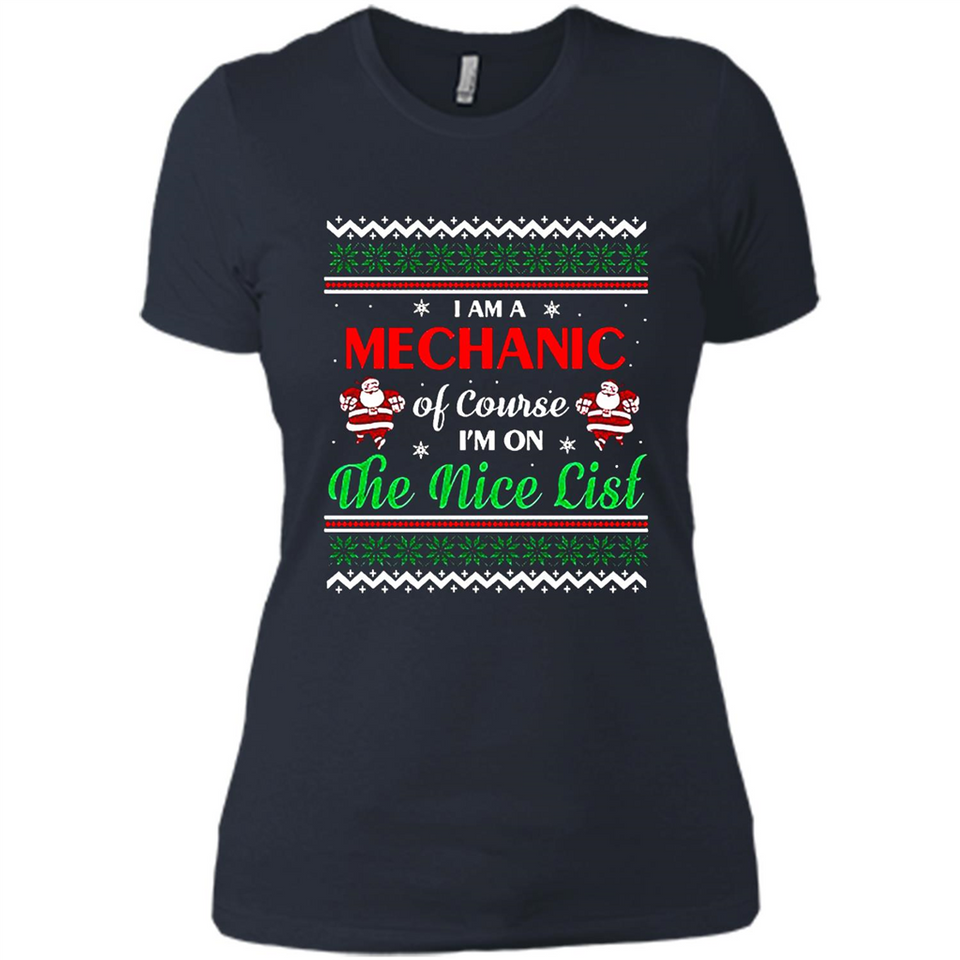 Funny Ugly Christmas T-Shirt Gift for Mechanic - Ladies' Boyfriend T-Shirt