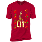 Funny Lets Get Lit Christmas Tree - Premium Short Sleeve T-Shirt