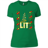 Funny Lets Get Lit Christmas Tree - Ladies' Boyfriend T-Shirt