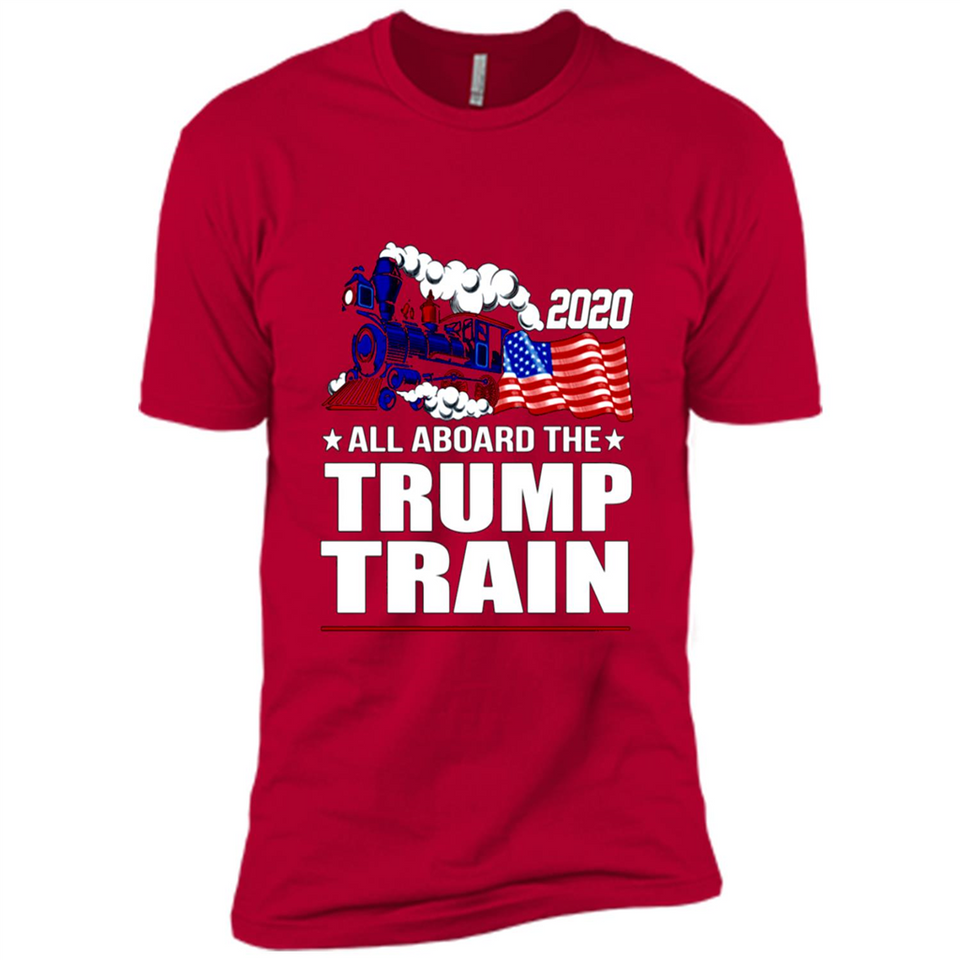 All Board The Trump Train 2020 Patriotic U.S Flag pingpong - Premium Short Sleeve T-Shirt