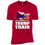 All Board The Trump Train 2020 Patriotic U.S Flag pingpong - Premium Short Sleeve T-Shirt