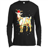 Christmas Lights Goat Wearing Santa Hat Funny Xmas - Canvas Long Sleeve T-Shirt