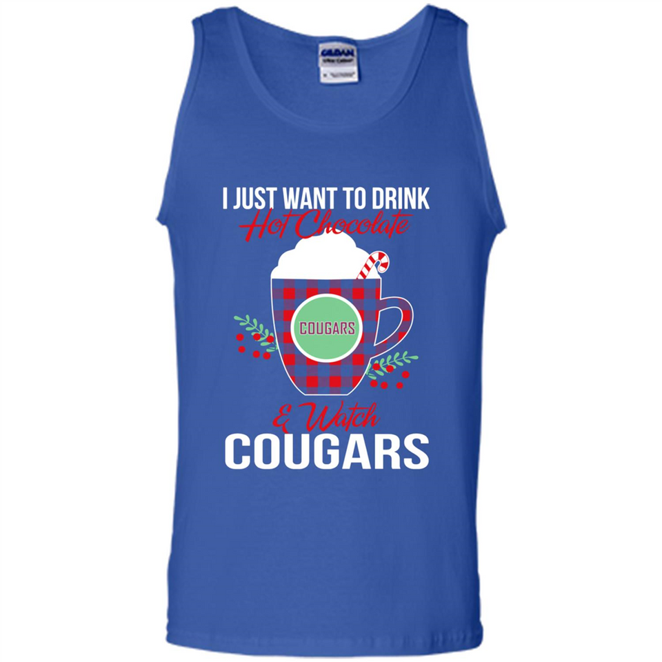 I Just Want To Drink Hot Chocolate & Watch Washington State Cougars Ugly Christmas Sweater PINGPONG
