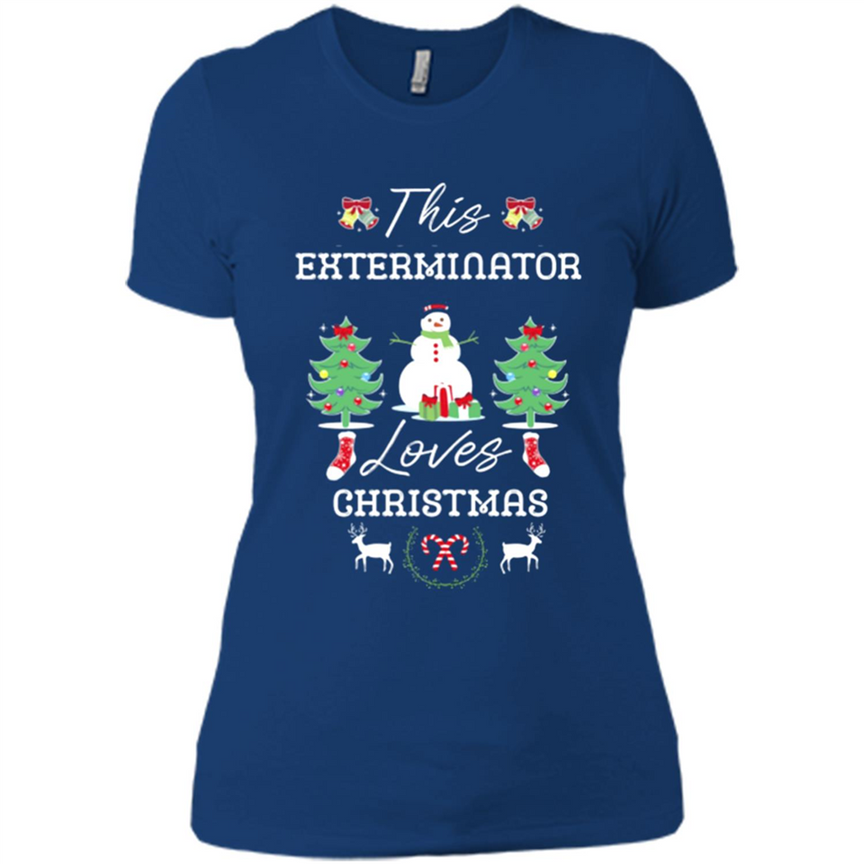 This Exterminator Loves Christmas Tree Shirt with Snowman