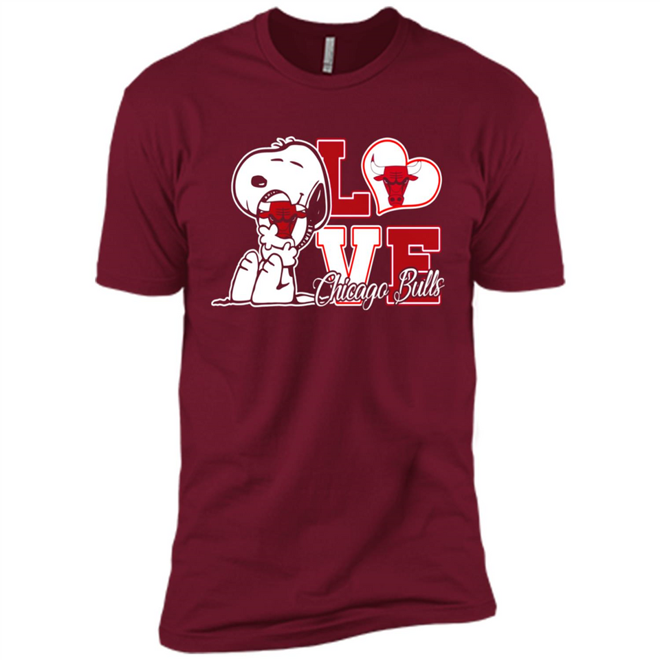 Snoopy loves NBA Chicago Bulls - Premium Short Sleeve T-Shirt