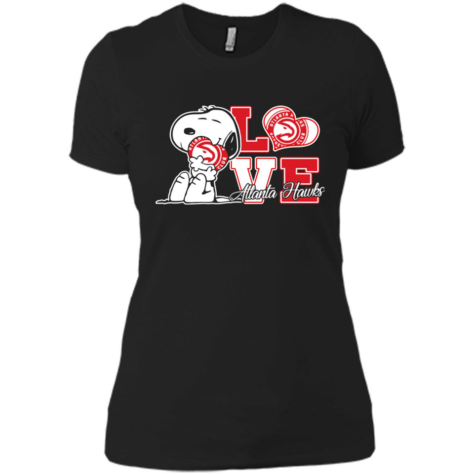 Snoopy loves NBA Atlanta Hawks - Ladies' Boyfriend T-Shirt