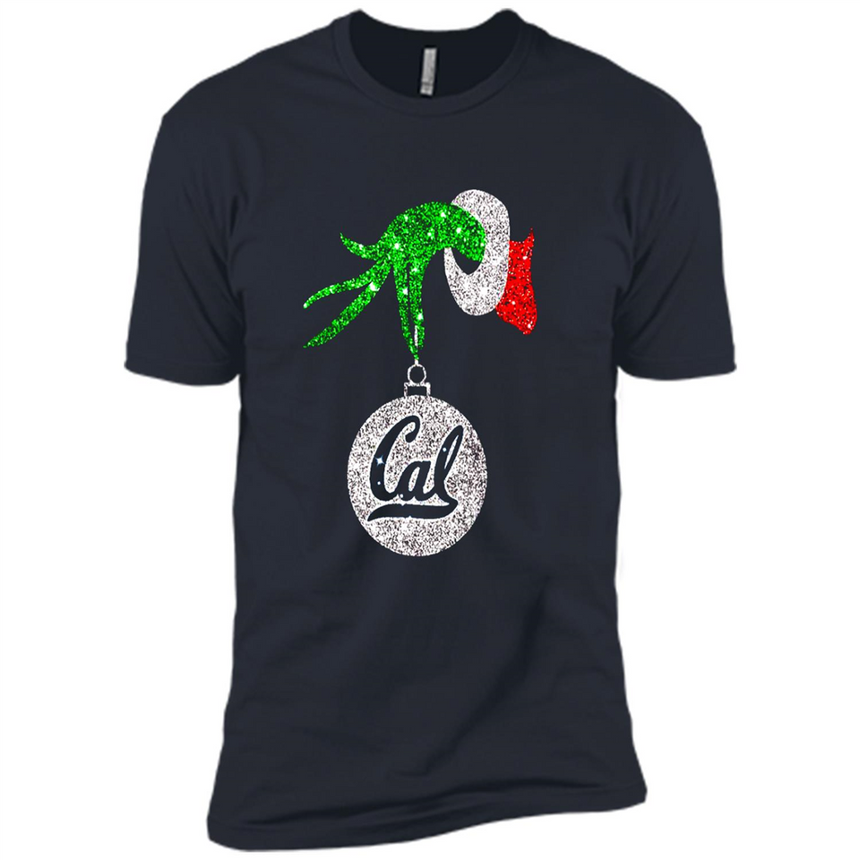 Amazing California Golden Bears Glitter Grinch Monogram Ornament Christmas Gift - Premium Short Sleeve T-Shirt