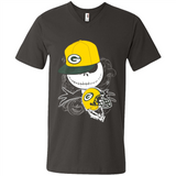 Jack Skellington The Nightmare Before Christmas-Packers Football - Men's V-Neck