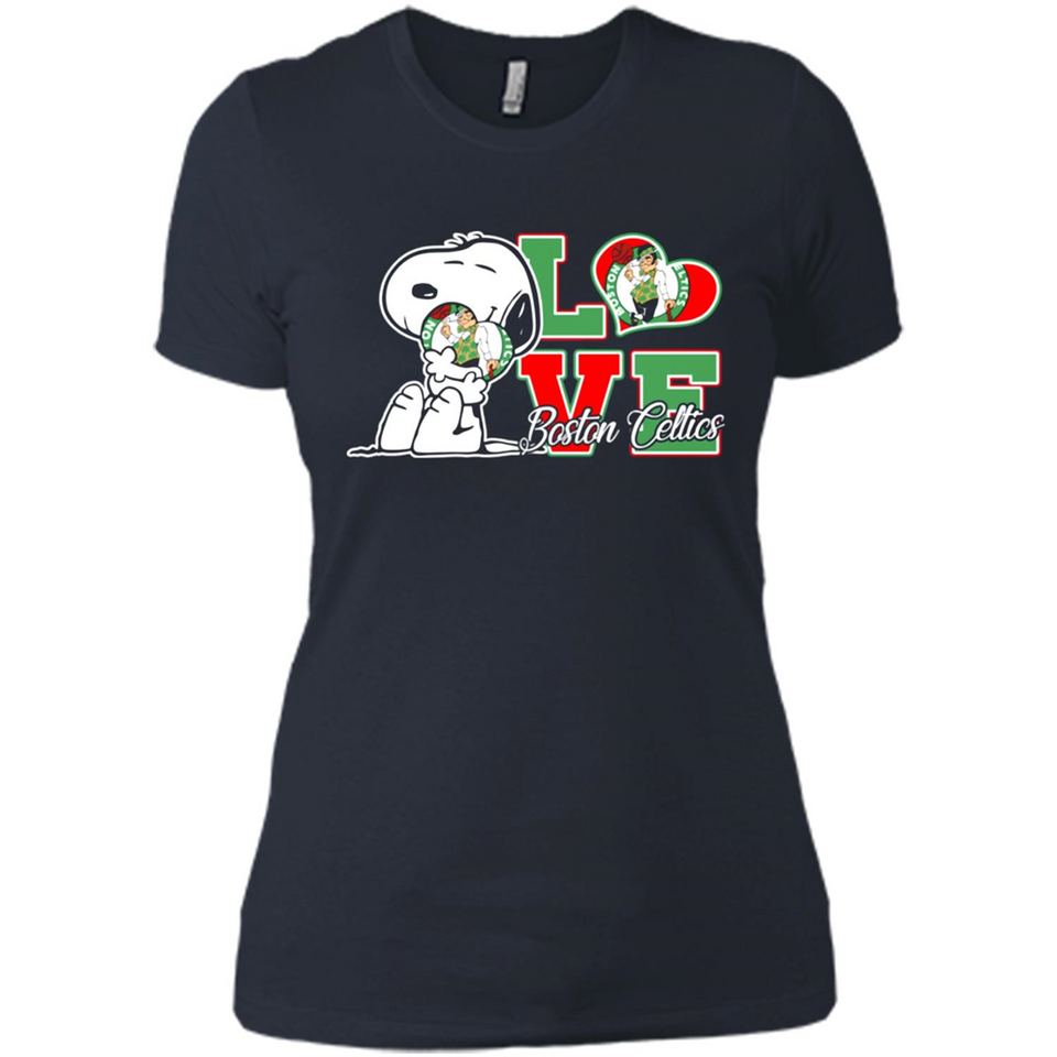 Snoopy loves NBA Boston Celtics - Ladies' Boyfriend T-Shirt