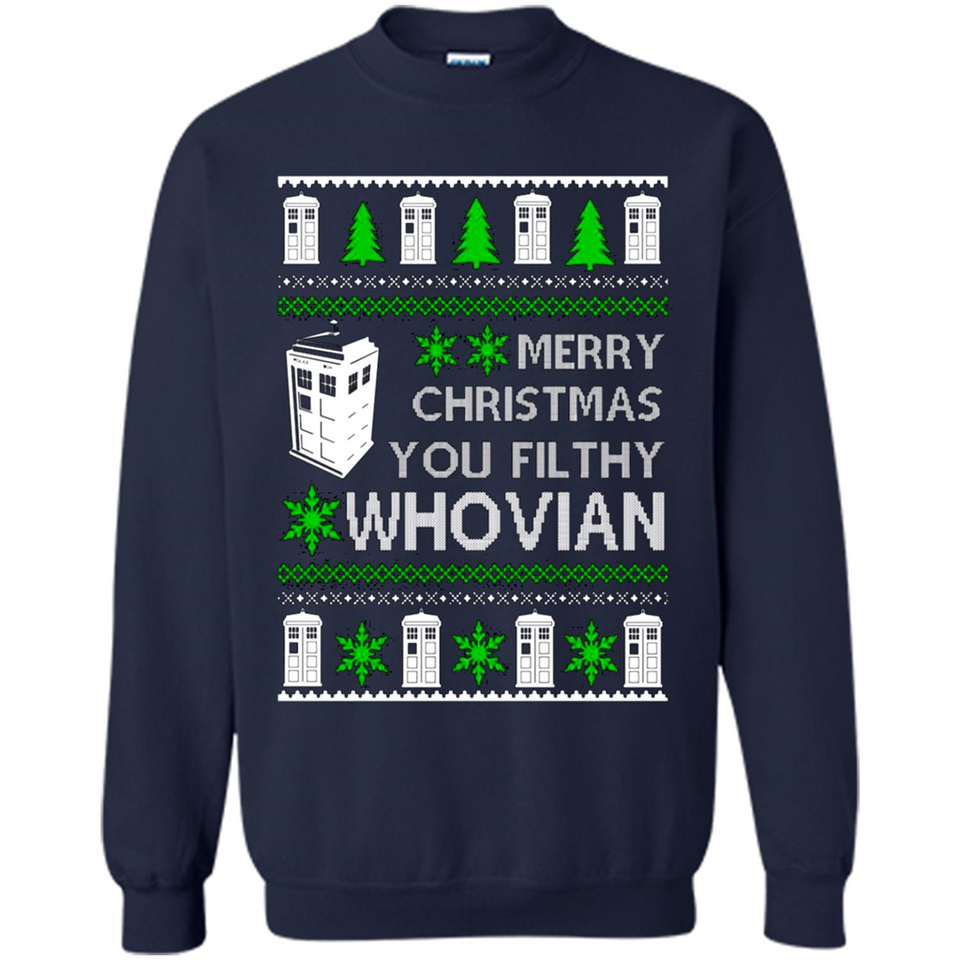 Merry Christmas You Filthy Whovian ugly sweater PINGPONG