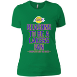 Reasons to be a Los Angeles Lakers Fan Complete List on Back - Ladies' Boyfriend T-Shirt