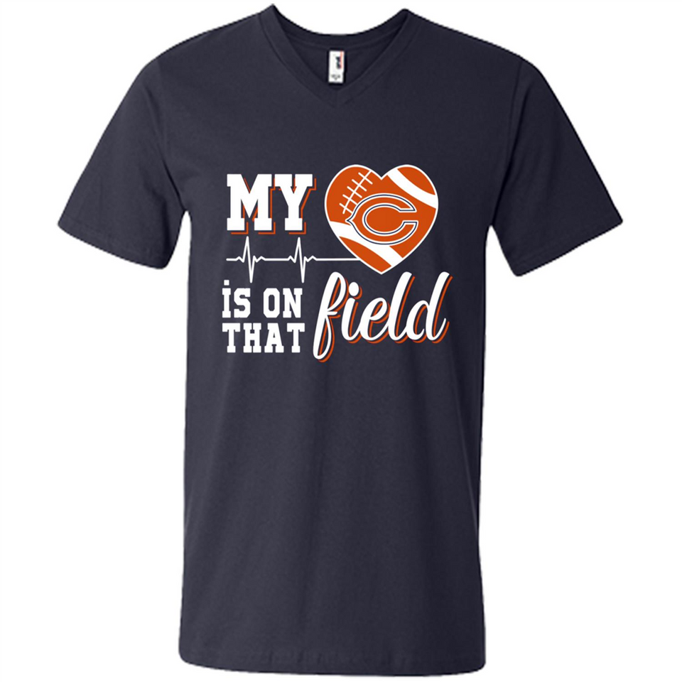 Chicago Bears Football My Heart is on that Field - Men's V-Neck