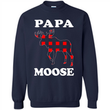 Papa Moose Funny Christmas Plaid Buffalo T-Shirt - Sweatshirt