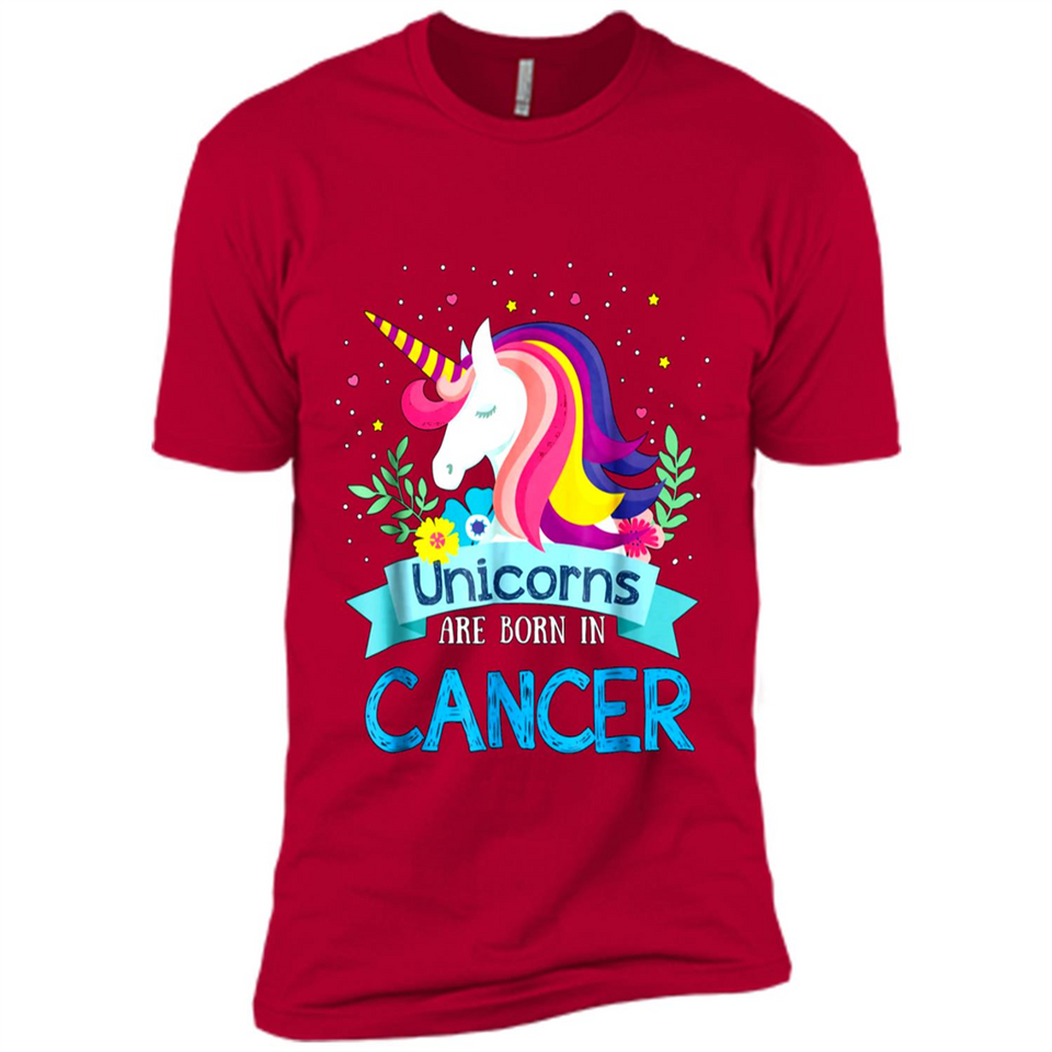 Unicorns are born in Cancer Birthday Rainbow Gift Custom Ultra Cotton