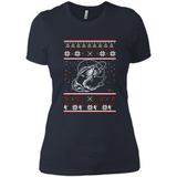 Christmas Ugly Sweater Fishing Ugly Christmas Sweater - Ladies' Boyfriend T-Shirt
