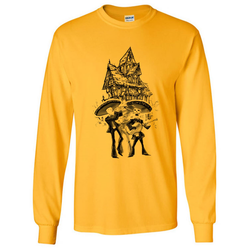 Mariachi Skeleton Shirt Dia De Los Muertos Tequila - Long Sleeve T-Shirt
