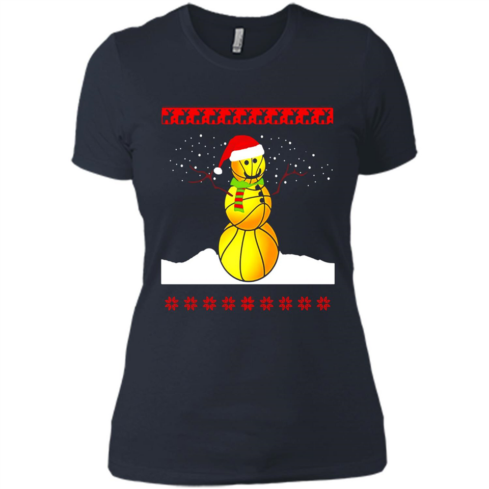 Basketball Santa Funny Christmas - Ladies' Boyfriend T-Shirt