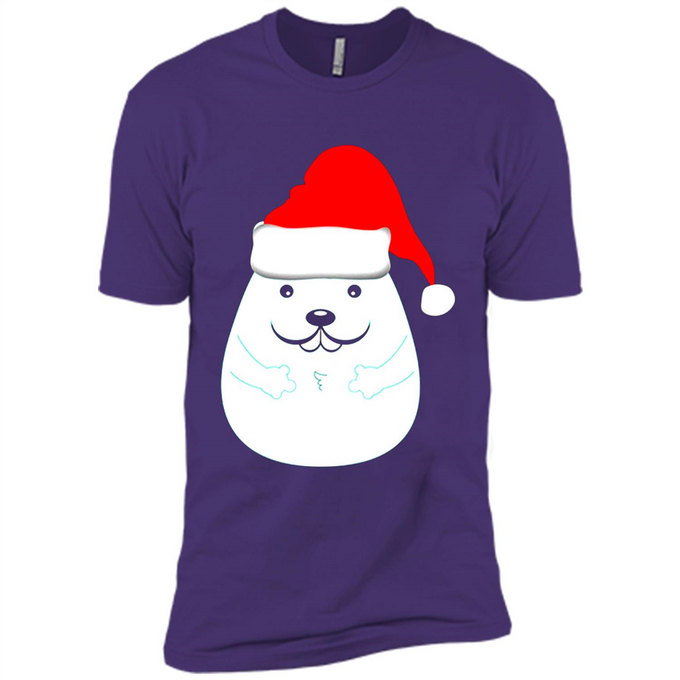 Funny Hamster Christmas t-shirt Santa Hat - Premium Short Sleeve T-Shirt