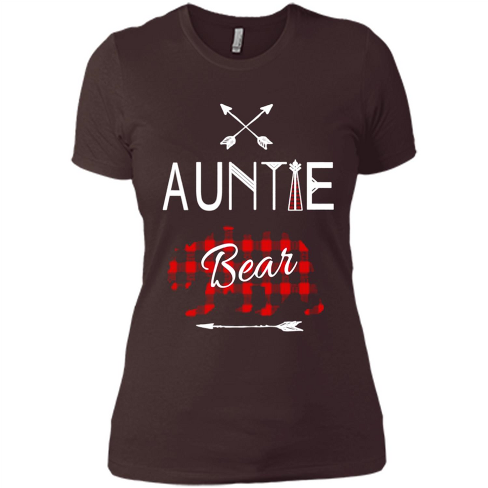 Aunt Shirt Buffalo Plaid Family Camp Bear Tee - Ladies' Boyfriend T-Shirt