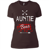 Aunt Shirt Buffalo Plaid Family Camp Bear Tee - Ladies' Boyfriend T-Shirt