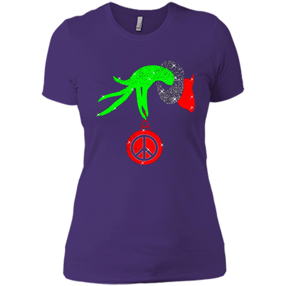 Christmas The Grinch Hand Holding Hippie Ornament - Ladies' Boyfriend T-Shirt