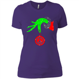Christmas The Grinch Hand Holding Hippie Ornament - Ladies' Boyfriend T-Shirt
