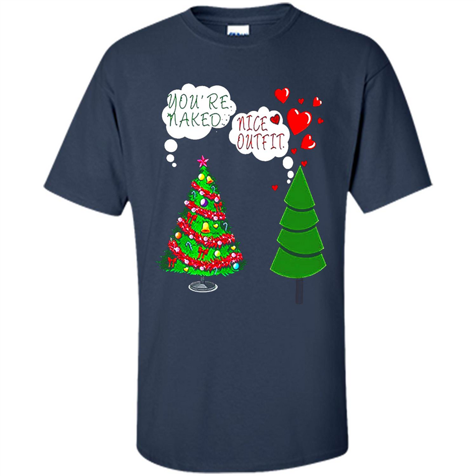 Fir Loves Christmas Tree Funny Undecorated Joke - Shirt
