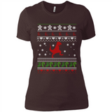 Dinosaur and Santa Ugly Christmas Sweater - Ladies' Boyfriend T-Shirt