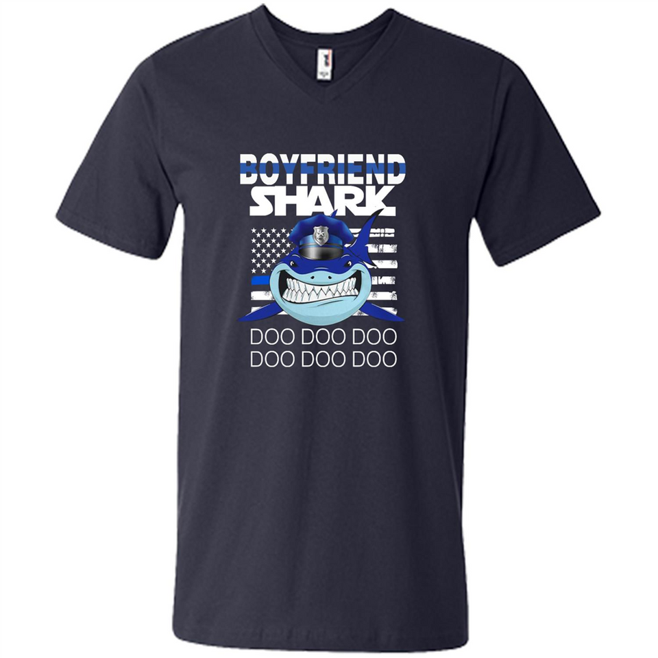 Police boyfriend Shark Blue Line Tee