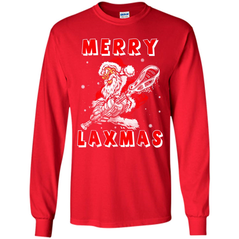 Lacrosse Merry Laxmas Santa - Long Sleeve T-Shirt