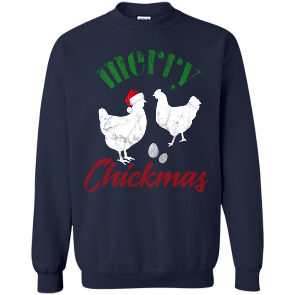 Christmas Chicken Shirt Santa Hens Lover Funny Farmer Gift - Sweatshirt