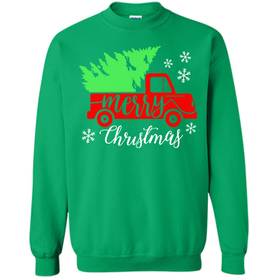 Vintage Christmas Classic Truck T-Shirt with Snow and Tree