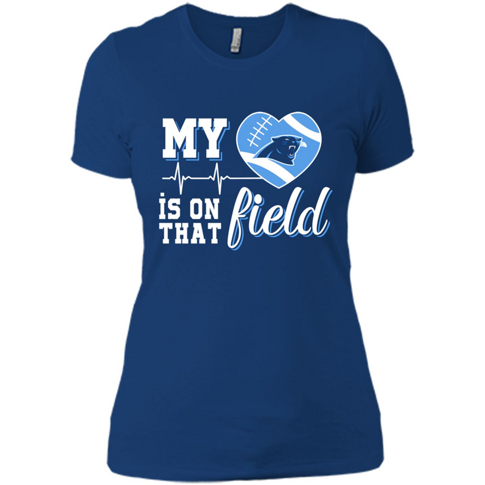 Carolina Panthers Football My Heart is on that Field - Ladies' Boyfriend T-Shirt