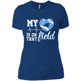 Carolina Panthers Football My Heart is on that Field - Ladies' Boyfriend T-Shirt