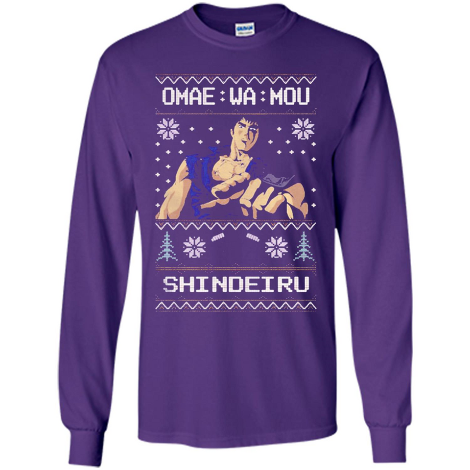 Omae Wa Mou Shindeiru Ugly Christmas Sweater - Long Sleeve T-Shirt