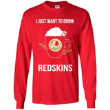 I Just Want To Drink Hot Chocolate & Watch Washington Redskins Ugly Christmas Sweater PINGPONG