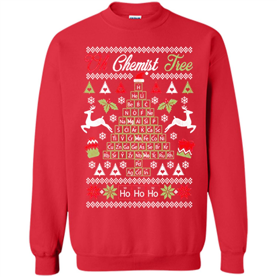Chemist Tree Shirt Oh Chemistry Tree Ugly Christmas - Sweatshirt