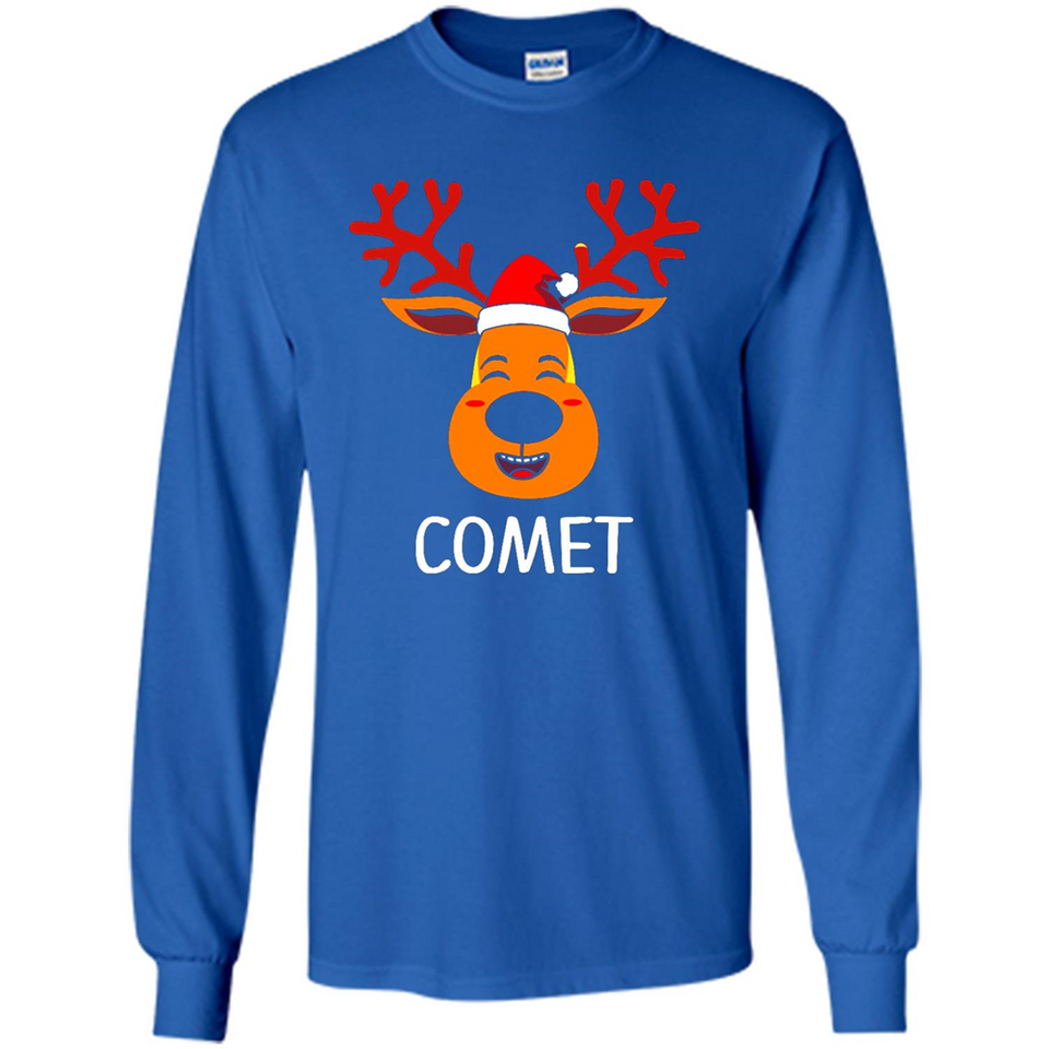 Comet Santa Claus Funny Xmas Holiday T-Shirt - Long Sleeve T-Shirt