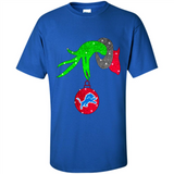 GRINCH HAND HOLDING DETROIT LIONS GLITTER CHRISTMAS PINGPONG